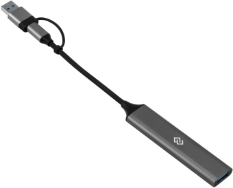 Разветвитель USB-C + USB-A Digma DHUB-4USB-AC-3.0 4порт. серебристый - купить недорого с доставкой в интернет-магазине