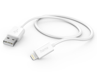 Кабель Hama H-201579 00201579 USB-A-Lightning MFI 1м белый - купить недорого с доставкой в интернет-магазине
