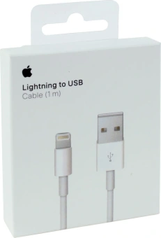 Кабель Apple A1480 MUQW3ZM/A USB (m)-Lightning (m) 1м белый - купить недорого с доставкой в интернет-магазине