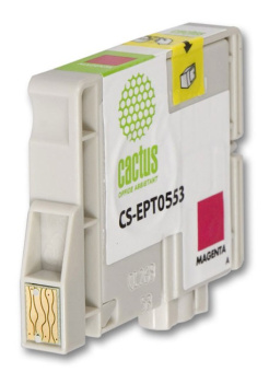 Картридж струйный Cactus CS-EPT0553 T0553 пурпурный (10мл) для Epson Stylus RX520/Stylus Photo R240 с чипом - купить недорого с доставкой в интернет-магазине