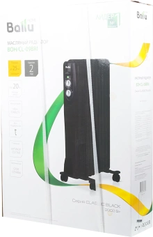 Радиатор масляный Ballu Classic Black BOH/CL-09BRN 2000Вт черный/серый - купить недорого с доставкой в интернет-магазине