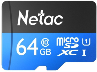 Флеш карта microSDXC 64GB Netac NT02P500STN-064G-R P500 + adapter - купить недорого с доставкой в интернет-магазине