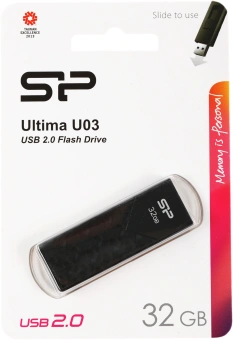 Флеш Диск Silicon Power 32GB Ultima U03 SP032GBUF2U03V1K USB2.0 черный - купить недорого с доставкой в интернет-магазине