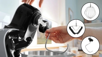 Кухонная машина Bosch Mum5 MUM5X планетар.вращ. 1000Вт черный/серый - купить недорого с доставкой в интернет-магазине