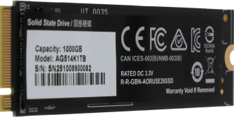 Накопитель SSD Gigabyte PCIe 5.0 x4 1000GB AG514K1TB Aorus Gen5 14000 M.2 2280 - купить недорого с доставкой в интернет-магазине