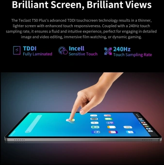 Планшет Teclast T50Plus 2025 T7260 (2.2) 8C RAM8Gb ROM256Gb 10.95" IPS 1920x1200 Android 14 серый 13Mpix 8Mpix BT WiFi microSD 1Tb 8000mAh 15hr - купить недорого с доставкой в интернет-магазине