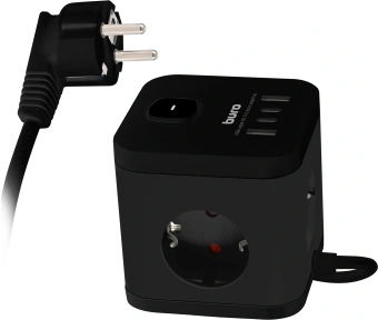 Сетевой удлинитель Buro BU-PC3.1UС-B 1.5м (3 розетки) черный (пакет ПЭ) - купить недорого с доставкой в интернет-магазине
