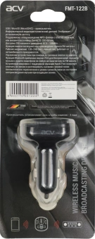 Автомобильный FM-модулятор ACV FMT-122B черный MicroSD BT USB (37576) - купить недорого с доставкой в интернет-магазине