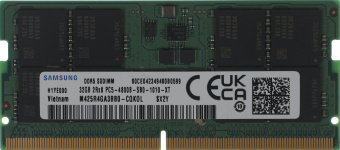 Память DDR5 32GB 4800MHz Samsung M425R4GA3BB0-CQK OEM PC5-38400 CL40 SO-DIMM 262-pin 1.1В dual rank OEM - купить недорого с доставкой в интернет-магазине
