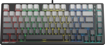 Клавиатура A4Tech MS76 PLUS механическая черный/серый USB Multimedia for gamer LED кабель 1.8м - купить недорого с доставкой в интернет-магазине