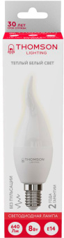 Лампа светодиодная Thomson TH-B2027 8Вт цок.:E14 свеча 220B 3000K св.свеч.бел.теп. Tail Candle (упак.:1шт) - купить недорого с доставкой в интернет-магазине