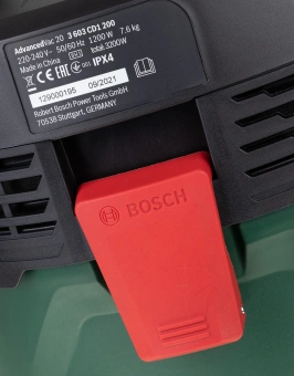 Строительный пылесос Bosch AdvancedVac20 1200Вт (уборка: сухая/влажная/выдув) зеленый - купить недорого с доставкой в интернет-магазине