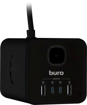 Сетевой удлинитель Buro BU-PTE4.1UC-Plus-B 1.5м (4 розетки) черный (пакет ПЭ) - купить недорого с доставкой в интернет-магазине