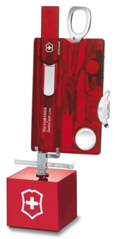 Швейцарская карта Victorinox SwissCard Classic (0.7100.T) красный полупрозрачный коробка подарочная - купить недорого с доставкой в интернет-магазине