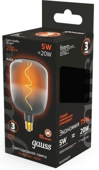 Лампа филам. Gauss Filament V140 5Вт цок.:E27 шар 220B св.свеч.бел.теп. (упак.:1шт) (1008802105) - купить недорого с доставкой в интернет-магазине