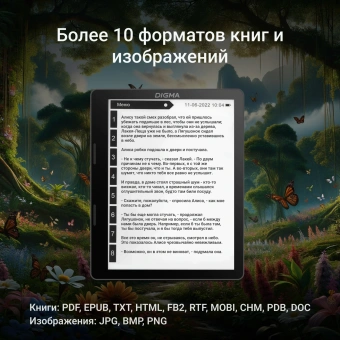 Электронная книга Digma F4 5.83" E-Ink 680x920 Touch Screen 1.2Ghz 1Gb/8Gb/SD/microSDHC/подсветка дисплея черный - купить недорого с доставкой в интернет-магазине