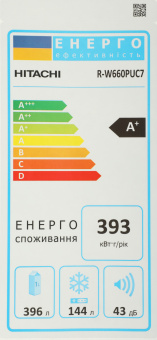 Холодильник Hitachi R-W660PUC7 GBK 2-хкамерн. черный стекло инвертер - купить недорого с доставкой в интернет-магазине