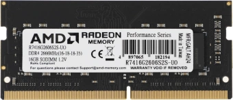Память DDR4 16GB 2666MHz AMD R7416G2606S2S-UO Radeon R7 Performance Series OEM PC4-21300 CL16 SO-DIMM 260-pin 1.2В OEM - купить недорого с доставкой в интернет-магазине
