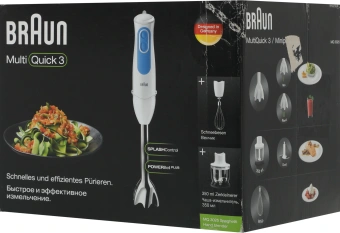 Блендер погружной Braun MQ3025 Spaghetti 700Вт белый - купить недорого с доставкой в интернет-магазине