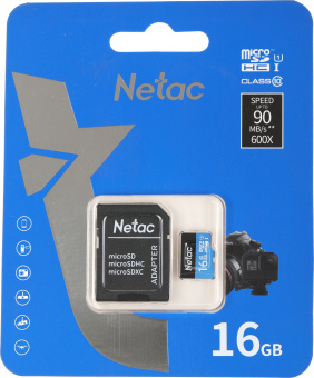 Флеш карта microSDHC 16GB Netac NT02P500STN-016G-R P500 + adapter - купить недорого с доставкой в интернет-магазине