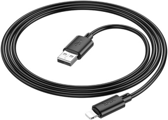 Кабель Hoco X88 Gratified USB (m)-Lightning (m) 1м черный коробка - купить недорого с доставкой в интернет-магазине