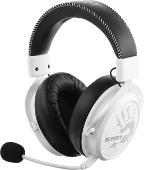 Наушники с микрофоном A4Tech Bloody MR590 Sports белый/черный 1.5м мониторные BT/Radio/3.5mm оголовье (MR590+ WIRED/SPORT WHITE) - купить недорого с доставкой в интернет-магазине