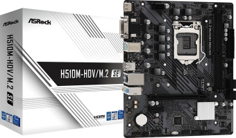 Материнская плата Asrock H510M-HDV/M.2 SE Soc-1200 Intel H470 2xDDR4 mATX AC`97 8ch(7.1) GbLAN+VGA+DVI+HDMI - купить недорого с доставкой в интернет-магазине