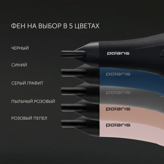 Фен Polaris PHD 2600ACi 2600Вт синий/черный - купить недорого с доставкой в интернет-магазине