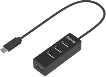 Разветвитель USB-C Buro BPH-C-1906 4порт. черный (BU-USBC-HUB-4U20) - купить недорого с доставкой в интернет-магазине