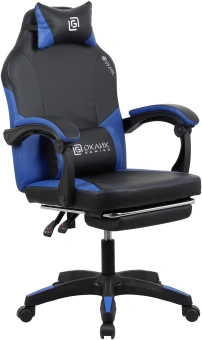 Кресло игровое Оклик Cooldown черный/синий сиденье черный/синий искусственная кожа с подголов. крестов. пластик черный подст.для ног - купить недорого с доставкой в интернет-магазине