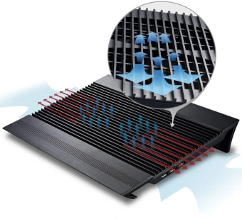 Подставка для ноутбука Deepcool N8 (DP-N24N-N8BK) 17" 380x278x55мм 25дБ 3xUSB 2x 140ммFAN 1244г алюминий черный - купить недорого с доставкой в интернет-магазине