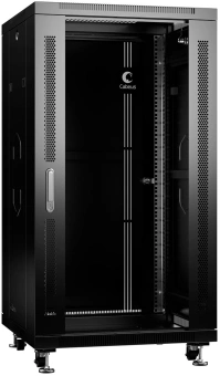 Шкаф коммутационный Cabeus (SH-05C-22U60/60-BK) напольный 22U 600x600мм пер.дв.стекл металл 800кг черный 500мм 56.4кг 1166мм IP20 сталь - купить недорого с доставкой в интернет-магазине