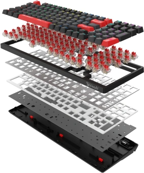 Клавиатура A4Tech Bloody WS98 механическая черный USB беспроводная BT/Radio Multimedia for gamer LED (WS98) - купить недорого с доставкой в интернет-магазине