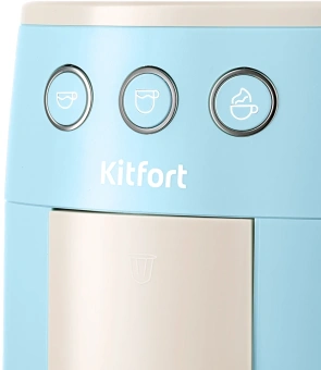Кофеварка рожковая Kitfort КТ-7466 1450Вт голубой/белый - купить недорого с доставкой в интернет-магазине