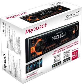 Автомагнитола Prology CMX-230 1DIN 4x55Вт AUX 3 ПДУ (PRCMX230) - купить недорого с доставкой в интернет-магазине