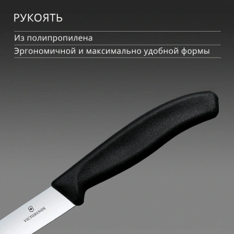 Нож кухонный Victorinox Swiss Classic (6.7903) стальной универсальный для стейка лезв.120мм прямая заточка черный - купить недорого с доставкой в интернет-магазине