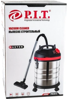 Строительный пылесос P.I.T. PVC30-C 1500Вт (уборка: сухая) серебристый - купить недорого с доставкой в интернет-магазине