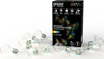 Гирлянда Gauss Solar GS035 нить шарики дл.3.8м - купить недорого с доставкой в интернет-магазине
