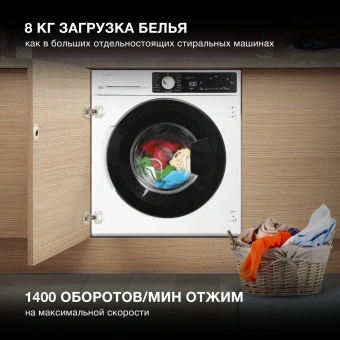 Стиральная машина Hyundai HWM 7142 класс:A+++ загрузка до 8кг отжим:1400об/мин белый - купить недорого с доставкой в интернет-магазине