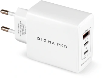 Сетевое зар./устр. Digma Pro DPW6B 65W 3.25A (PD+QC) 2хUSB-C/USB-A универсальное белый (DPW6B5GX12WH) - цена, купить или заказать с доставкой в интернет-магазине Сетевое зар./устр. Digma Pro DPW6B 65W 3.25A (PD+QC) 2хUSB-C/USB-A универсальное белый (DPW6B5GX12WH) - купить недорого с доставкой в интернет-магазине