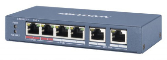 Коммутатор Hikvision DS-3E0106HP-E 4x100Мбит/с 2PoE+ 1PoE++ 60W неуправляемый - купить недорого с доставкой в интернет-магазине