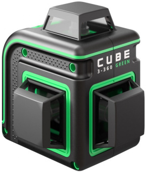 Уровень лазер. Ada Cube 3-360 GREEN Professional Edition 2кл.лаз. 520нм цв.луч. зеленый 3луч. (А00573) - купить недорого с доставкой в интернет-магазине