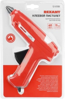 Клеевой пистолет Rexant 12-0108 40Вт 14гр/мин стерж.:11мм - купить недорого с доставкой в интернет-магазине