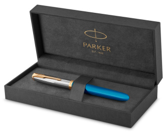 Ручка перьев. Parker 51 Premium (CW2169078) Turquoise GT F сталь нержавеющая подар.кор. - купить недорого с доставкой в интернет-магазине