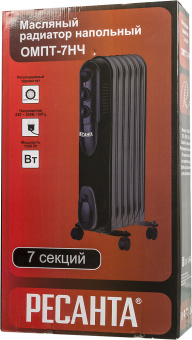 Радиатор масляный Ресанта ОМПТ-7НЧ 1500Вт черный - купить недорого с доставкой в интернет-магазине