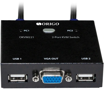Переключатель Origo OKVM221 (OKVM221/A1A) 2-портовый KVM-переключатель с портами VGA и USB - купить недорого с доставкой в интернет-магазине