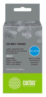 Картридж ленточный Cactus CS-M21-750423 черный на белом 19.1x6.4 черный для Brady BMP21-PLUS, BMP21-LAB - купить недорого с доставкой в интернет-магазине
