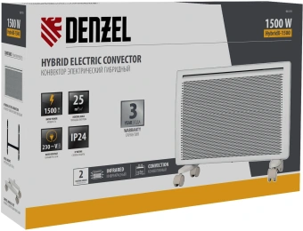 Конвектор Denzel HybridX-1500 1500Вт белый - купить недорого с доставкой в интернет-магазине