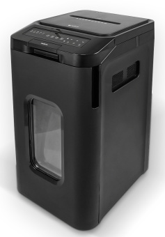 Шредер Heleos АП55-4 черный с автоподачей (секр.P-4) фрагменты 400лист. 55лтр. скрепки скобы пл.карты - купить недорого с доставкой в интернет-магазине