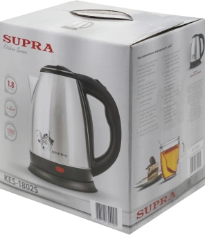 Чайник электрический Supra KES-1802S 1.8л. 1500Вт нержавеющая сталь/черный корпус: металл/пластик (12951) - цена, купить или заказать с доставкой в интернет-магазине Чайник электрический Supra KES-1802S 1.8л. 1500Вт нержавеющая сталь/черный корпус: металл/пластик (12951) - купить недорого с доставкой в интернет-магазине